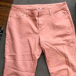 Cropped skinny jeans - salmon